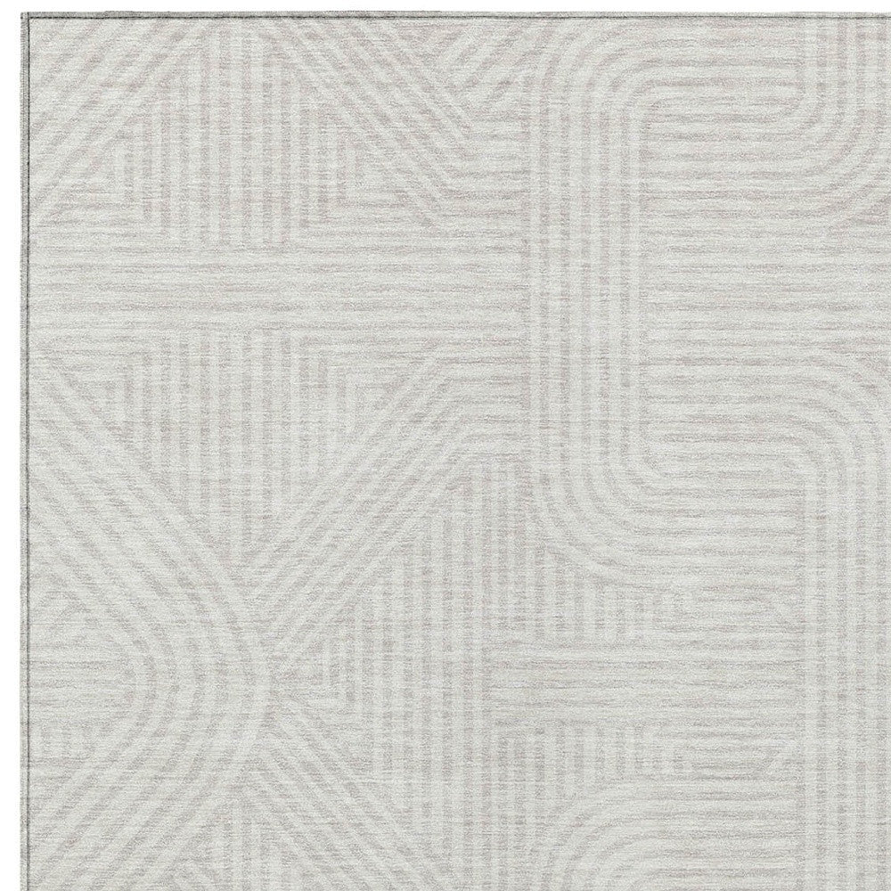 Tabselect Home Line 8' X 10' Ivory And Gray Abstract Washable Indoor Outdoor Area Rug