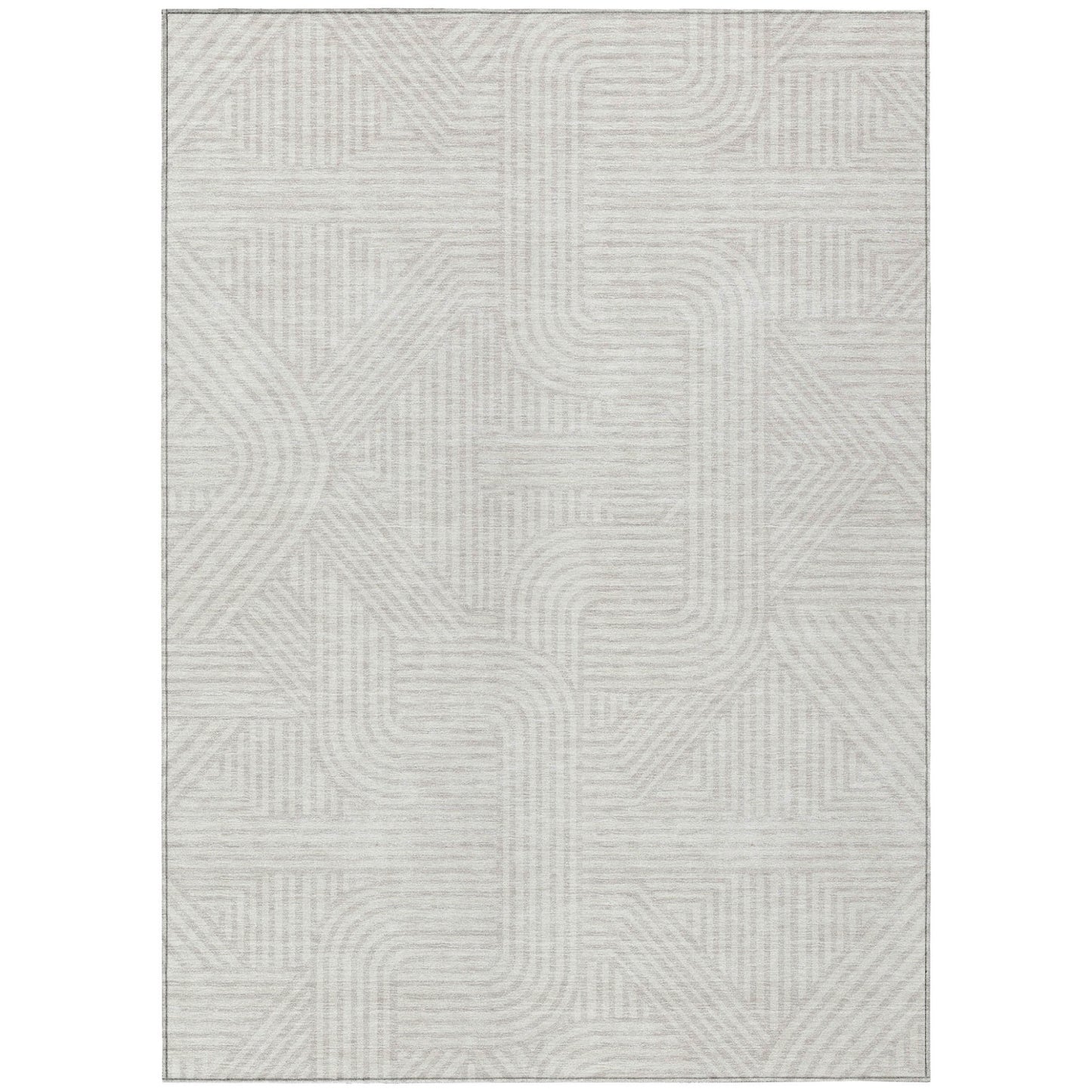 Tabselect Home Line 8' X 10' Ivory And Gray Abstract Washable Indoor Outdoor Area Rug