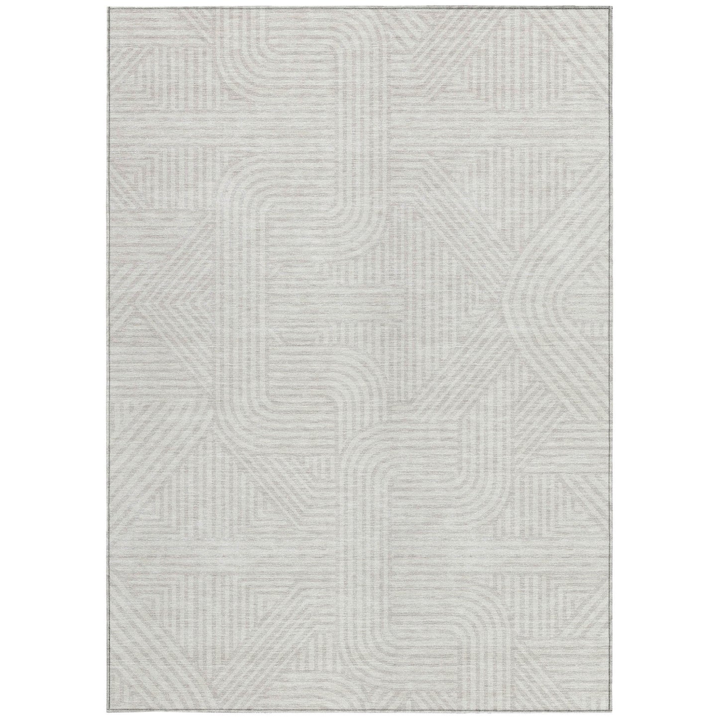 Tabselect Home Line 8' X 10' Ivory And Gray Abstract Washable Indoor Outdoor Area Rug
