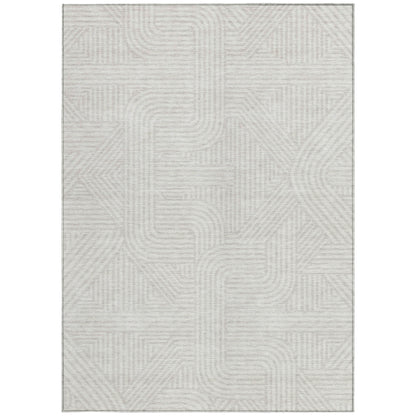 Tabselect Home Line 8' X 10' Ivory And Gray Abstract Washable Indoor Outdoor Area Rug