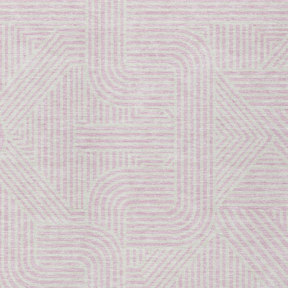 Tabselect Home Line 5' X 8' Pink And Ivory Abstract Washable Indoor Outdoor Area Rug