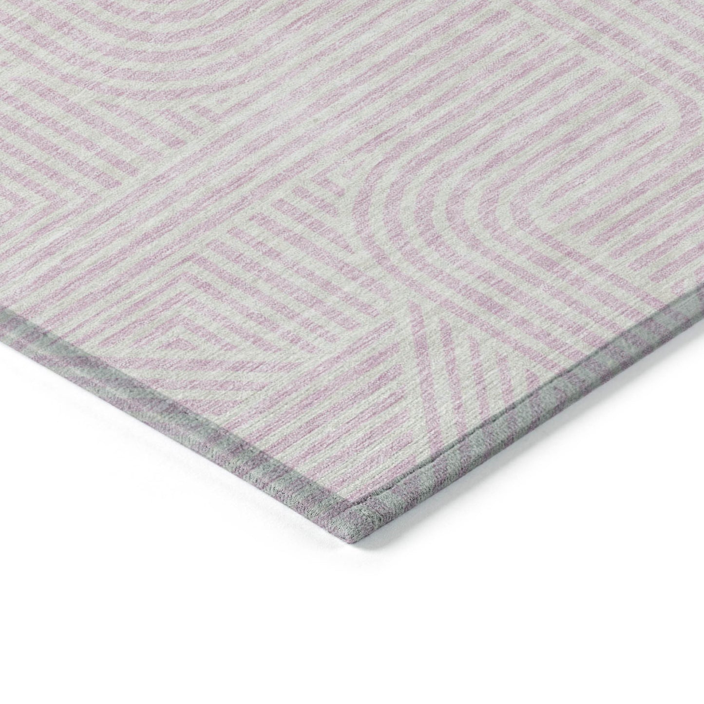 Tabselect Home Line 5' X 8' Pink And Ivory Abstract Washable Indoor Outdoor Area Rug