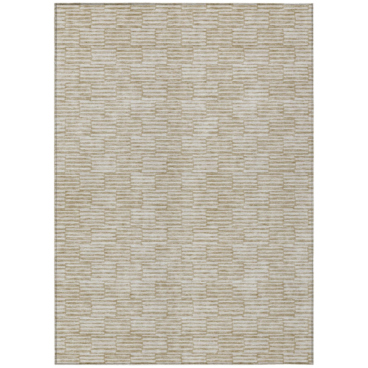 Tabselect Home Line 5' X 8' Beige And Ivory Geometric Washable Indoor Outdoor Area Rug