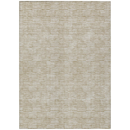 Tabselect Home Line 5' X 8' Beige And Ivory Geometric Washable Indoor Outdoor Area Rug
