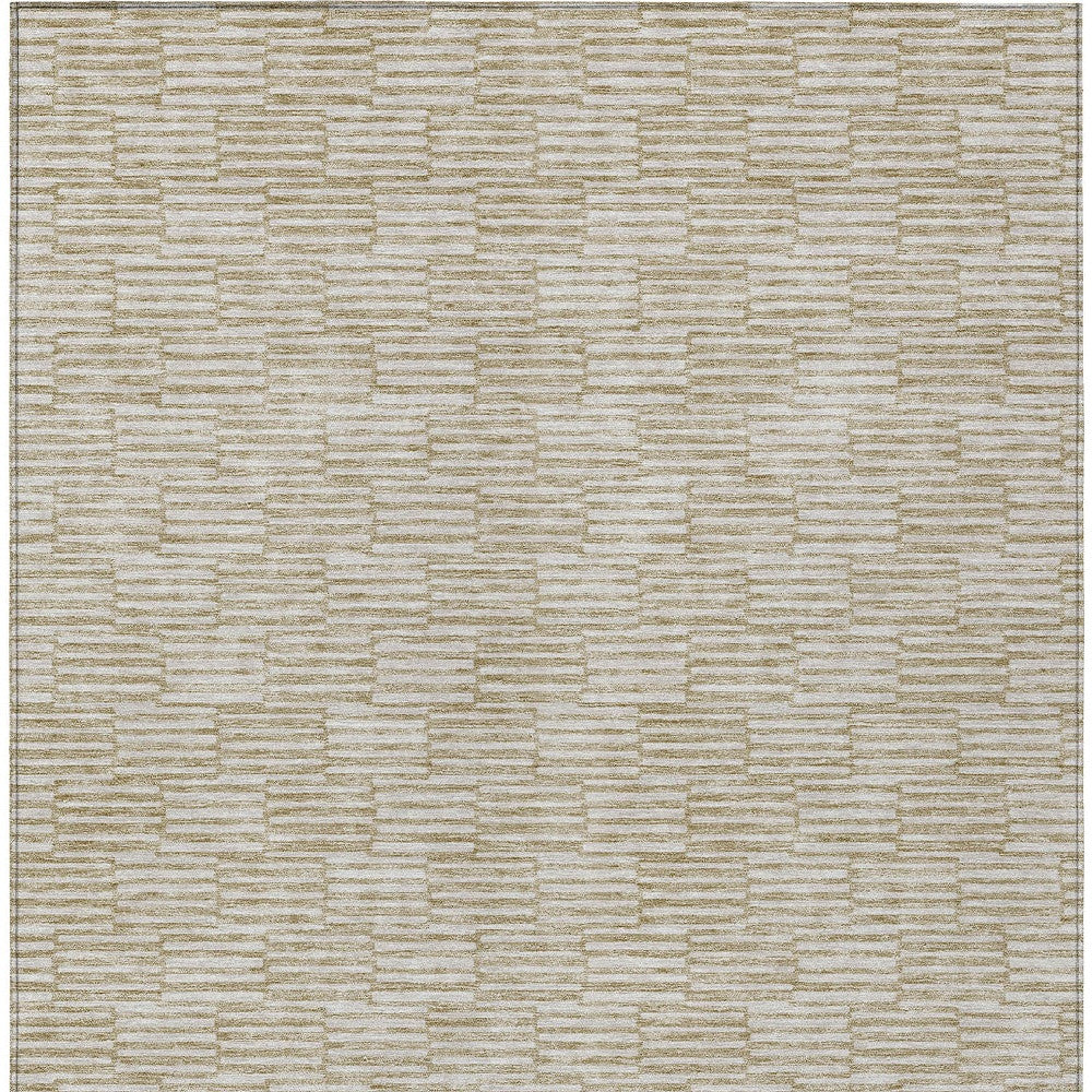Tabselect Home Line 8' X 10' Beige And Ivory Geometric Washable Indoor Outdoor Area Rug