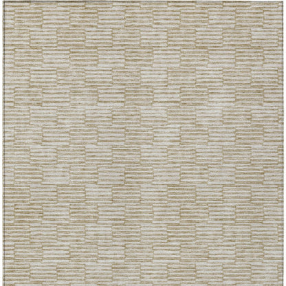 Tabselect Home Line 8' X 10' Beige And Ivory Geometric Washable Indoor Outdoor Area Rug
