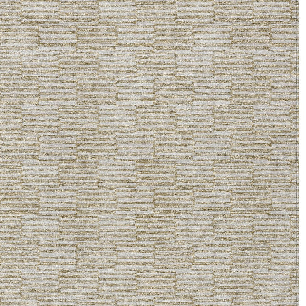 Tabselect Home Line 8' X 10' Beige And Ivory Geometric Washable Indoor Outdoor Area Rug