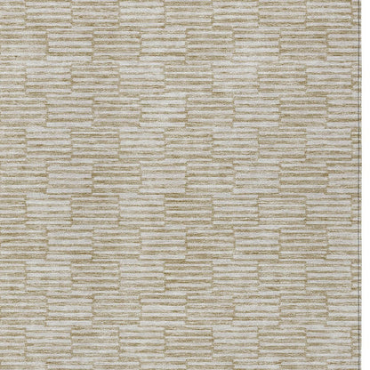 Tabselect Home Line 8' X 10' Beige And Ivory Geometric Washable Indoor Outdoor Area Rug