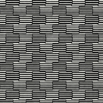 Tabselect Home Line 5' X 8' Black And Ivory Geometric Washable Indoor Outdoor Area Rug