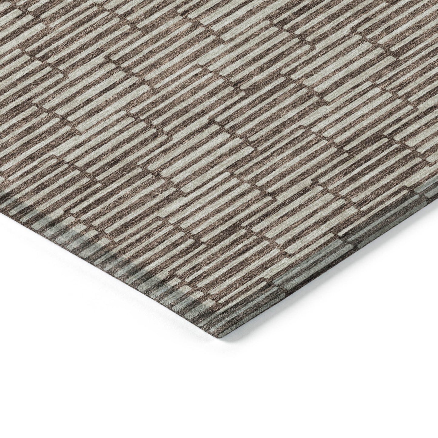 Tabselect Home Line 8' X 10' Brown And Beige Geometric Washable Indoor Outdoor Area Rug