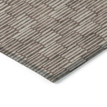 Tabselect Home Line 8' X 10' Brown And Beige Geometric Washable Indoor Outdoor Area Rug