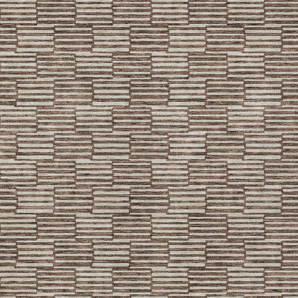Tabselect Home Line 8' X 10' Brown And Beige Geometric Washable Indoor Outdoor Area Rug