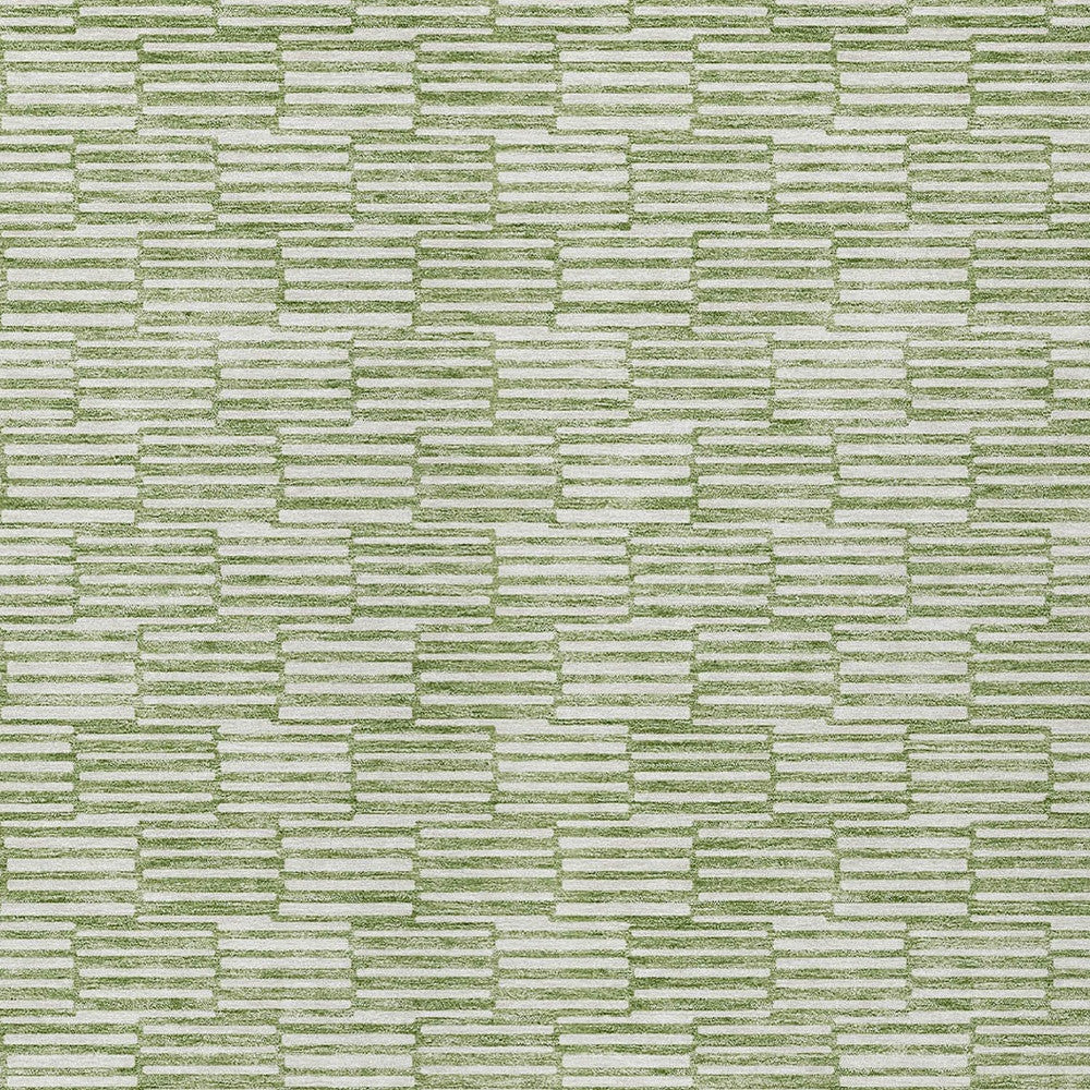 Tabselect Home Line 5' X 8' Green And Ivory Geometric Washable Indoor Outdoor Area Rug
