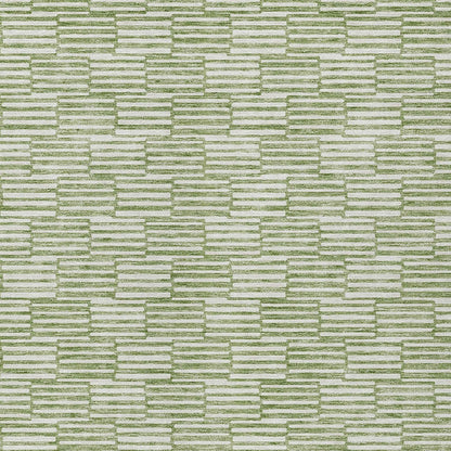 Tabselect Home Line 5' X 8' Green And Ivory Geometric Washable Indoor Outdoor Area Rug
