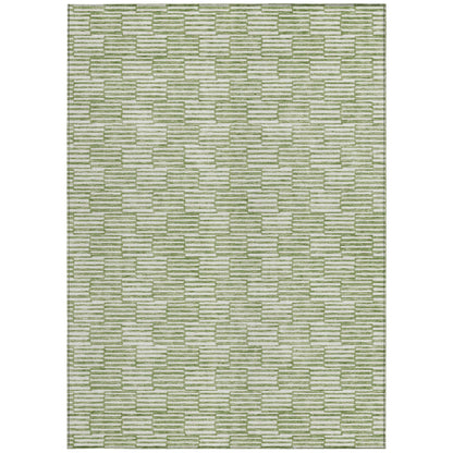 Tabselect Home Line 8' X 10' Green And Ivory Geometric Washable Indoor Outdoor Area Rug