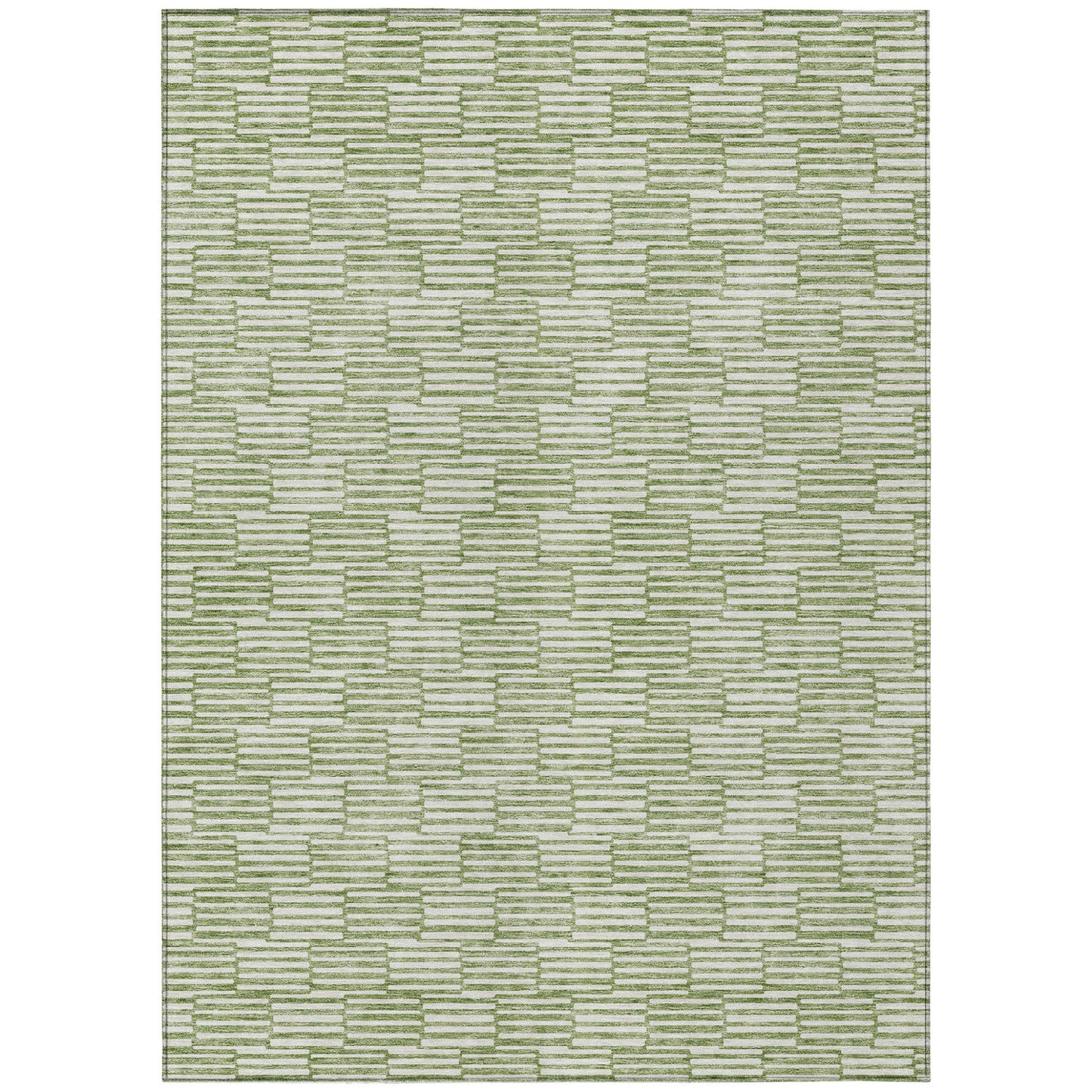 Tabselect Home Line 8' X 10' Green And Ivory Geometric Washable Indoor Outdoor Area Rug