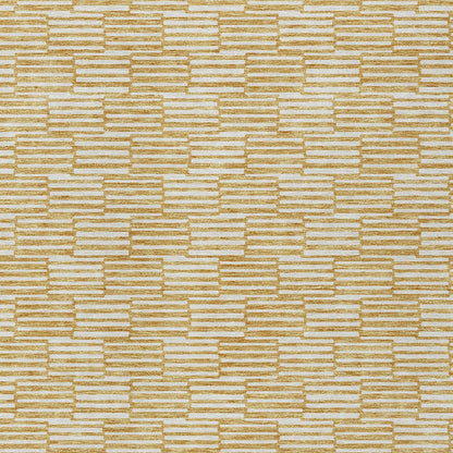 Tabselect Home Line 8' X 10' Gold And Beige Geometric Washable Indoor Outdoor Area Rug