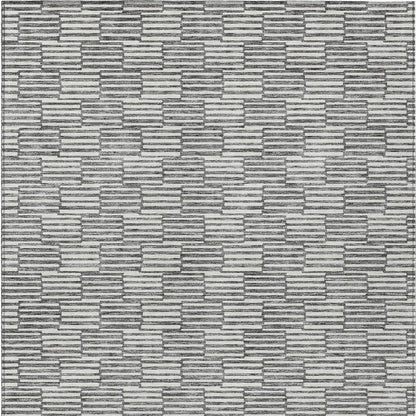 Tabselect Home Line 5' X 8' Gray And Ivory Geometric Washable Indoor Outdoor Area Rug