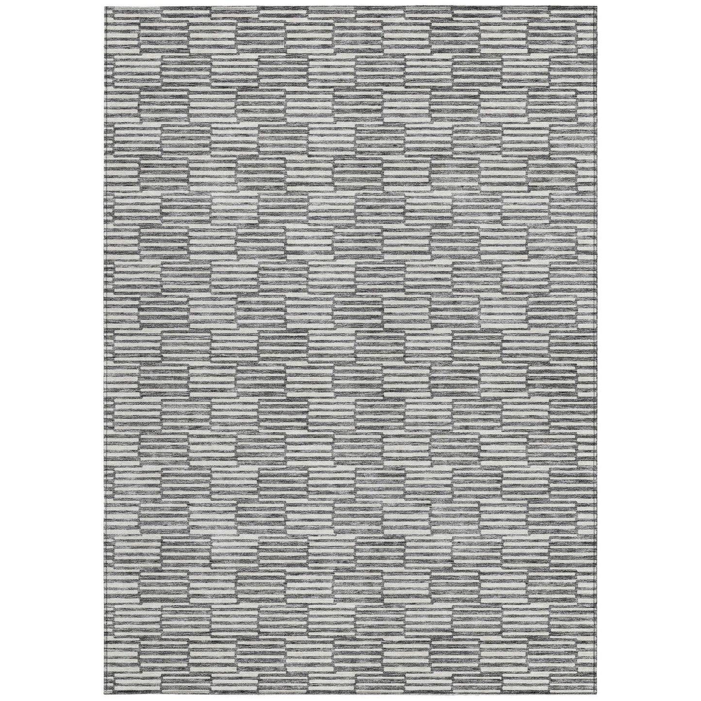 Tabselect Home Line 8' X 10' Gray And Ivory Geometric Washable Indoor Outdoor Area Rug