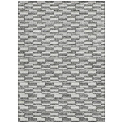 Tabselect Home Line 8' X 10' Gray And Ivory Geometric Washable Indoor Outdoor Area Rug