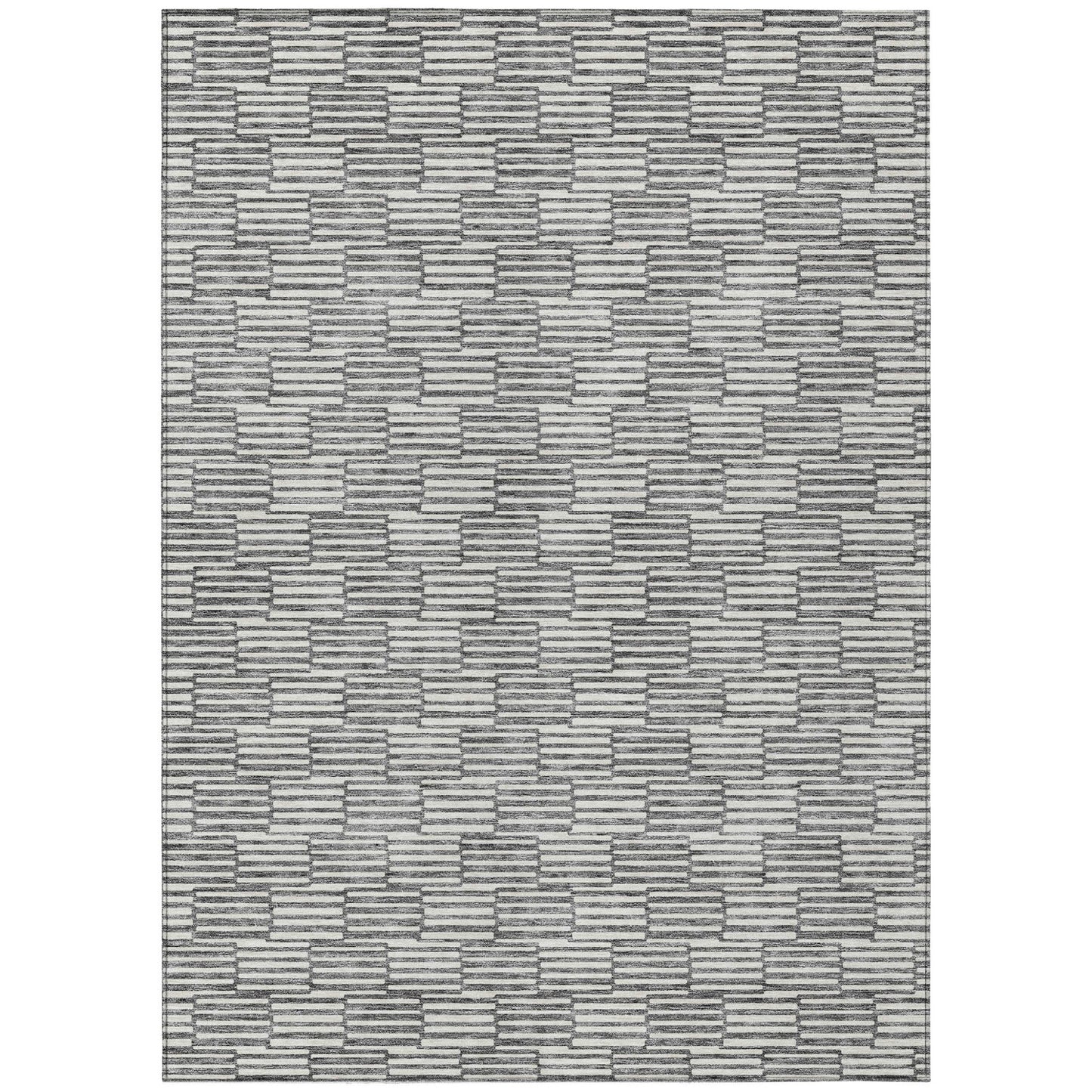 Tabselect Home Line 8' X 10' Gray And Ivory Geometric Washable Indoor Outdoor Area Rug