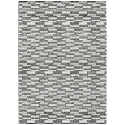 Tabselect Home Line 8' X 10' Gray And Ivory Geometric Washable Indoor Outdoor Area Rug