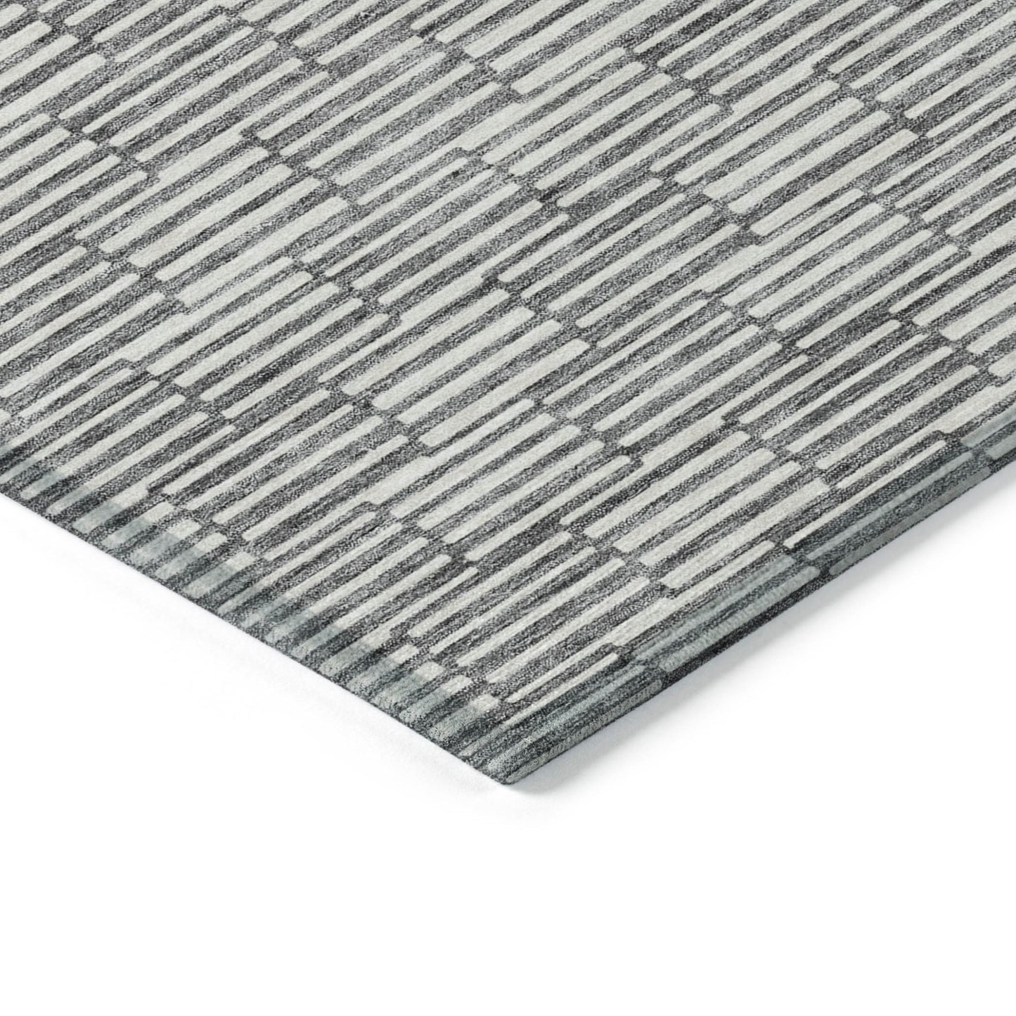 Tabselect Home Line 8' X 10' Gray And Ivory Geometric Washable Indoor Outdoor Area Rug