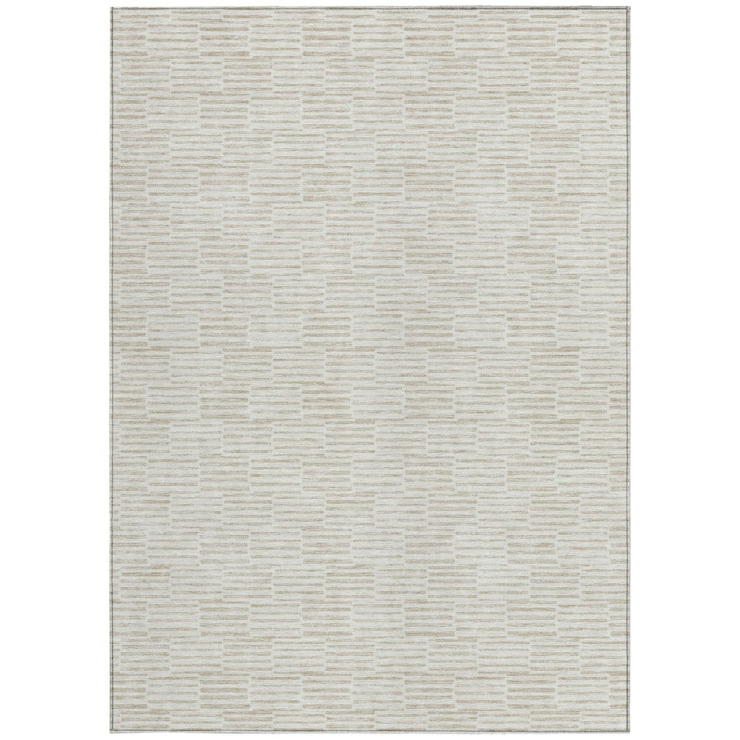 Tabselect Home Line 5' X 8' Ivory And Beige Geometric Washable Indoor Outdoor Area Rug