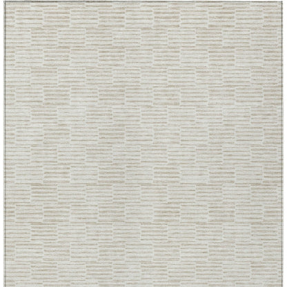 Tabselect Home Line 5' X 8' Ivory And Beige Geometric Washable Indoor Outdoor Area Rug