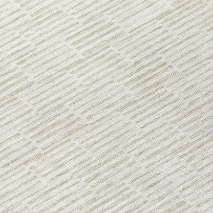 Tabselect Home Line 8' Ivory And Beige Round Geometric Washable Indoor Outdoor Area Rug