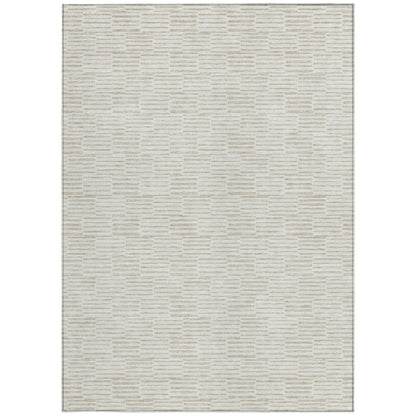 Tabselect Home Line 8' X 10' Ivory And Beige Geometric Washable Indoor Outdoor Area Rug