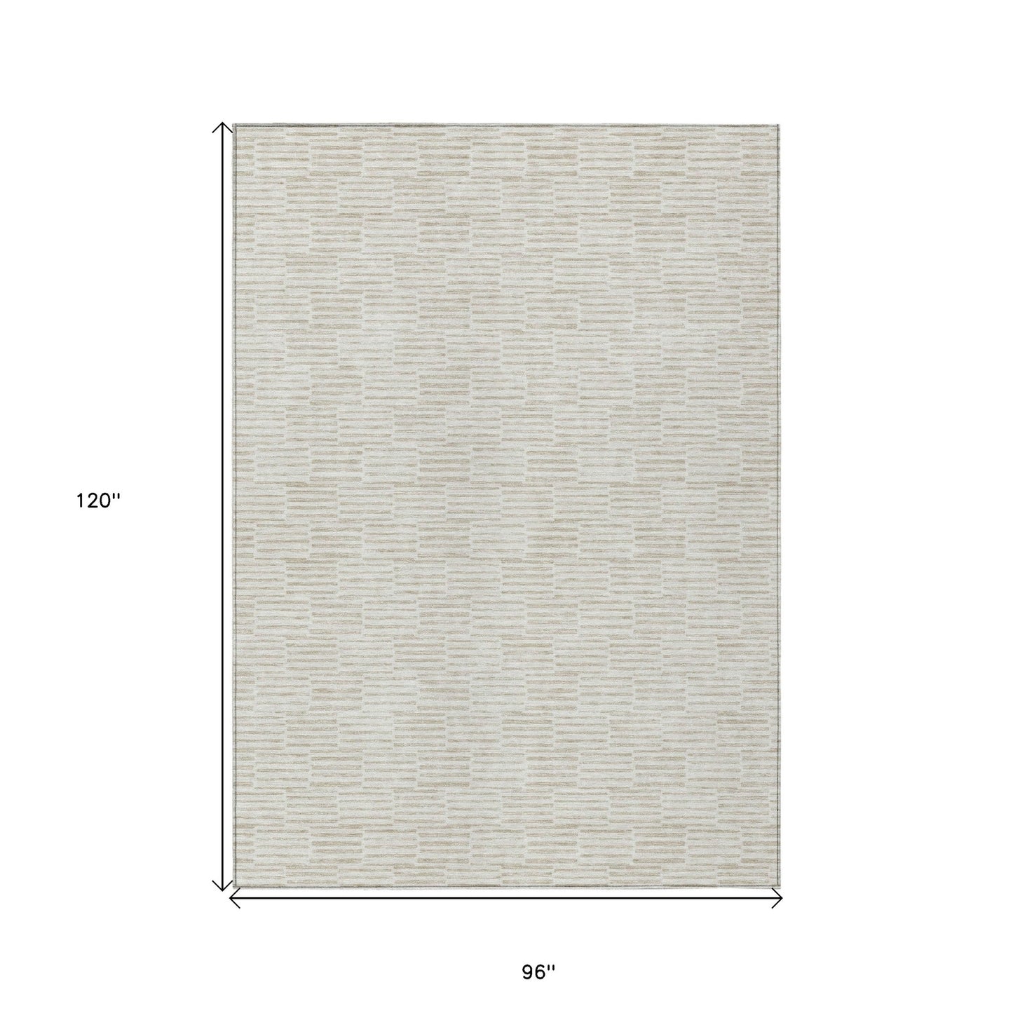Tabselect Home Line 8' X 10' Ivory And Beige Geometric Washable Indoor Outdoor Area Rug