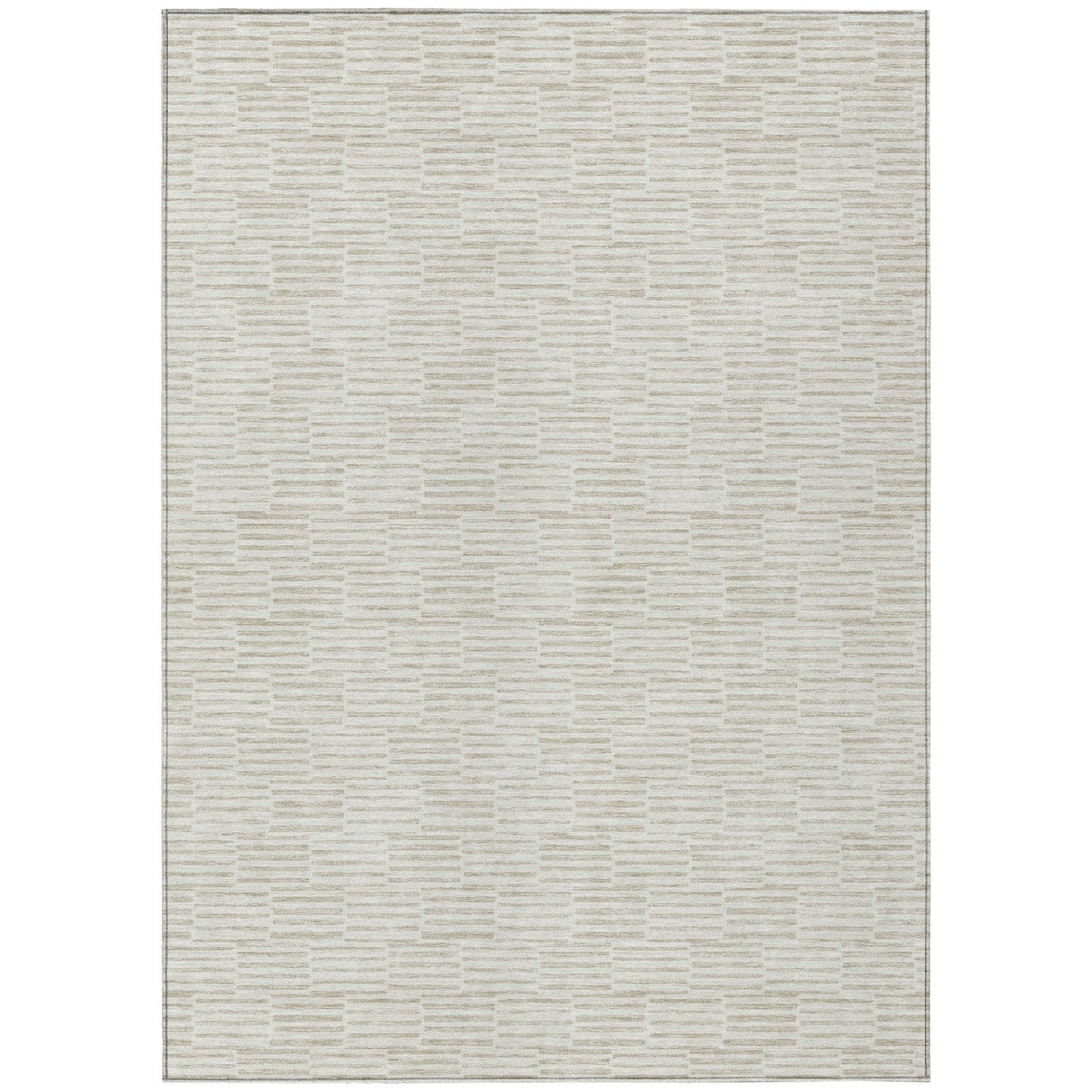 Tabselect Home Line 8' X 10' Ivory And Beige Geometric Washable Indoor Outdoor Area Rug