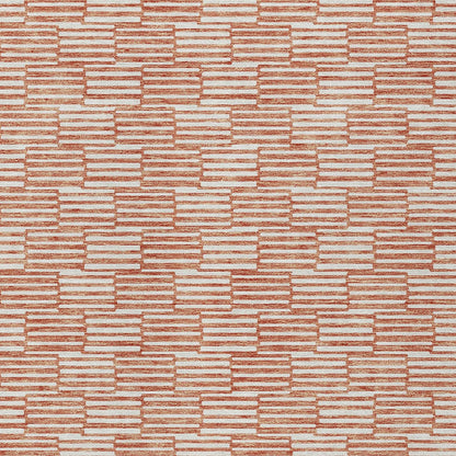 Tabselect Home Line 8' X 10' Salmon And Ivory Geometric Washable Indoor Outdoor Area Rug