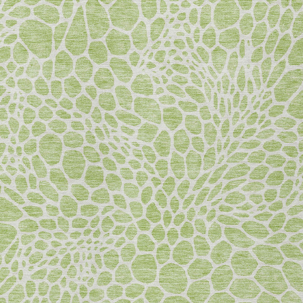 Tabselect Home Line 5' X 8' Artichoke Green And Ivory Geometric Washable Indoor Outdoor Area Rug