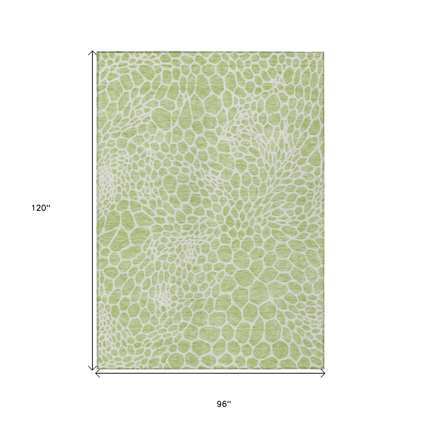 Tabselect Home Line 8' X 10' Artichoke Green And Ivory Geometric Washable Indoor Outdoor Area Rug