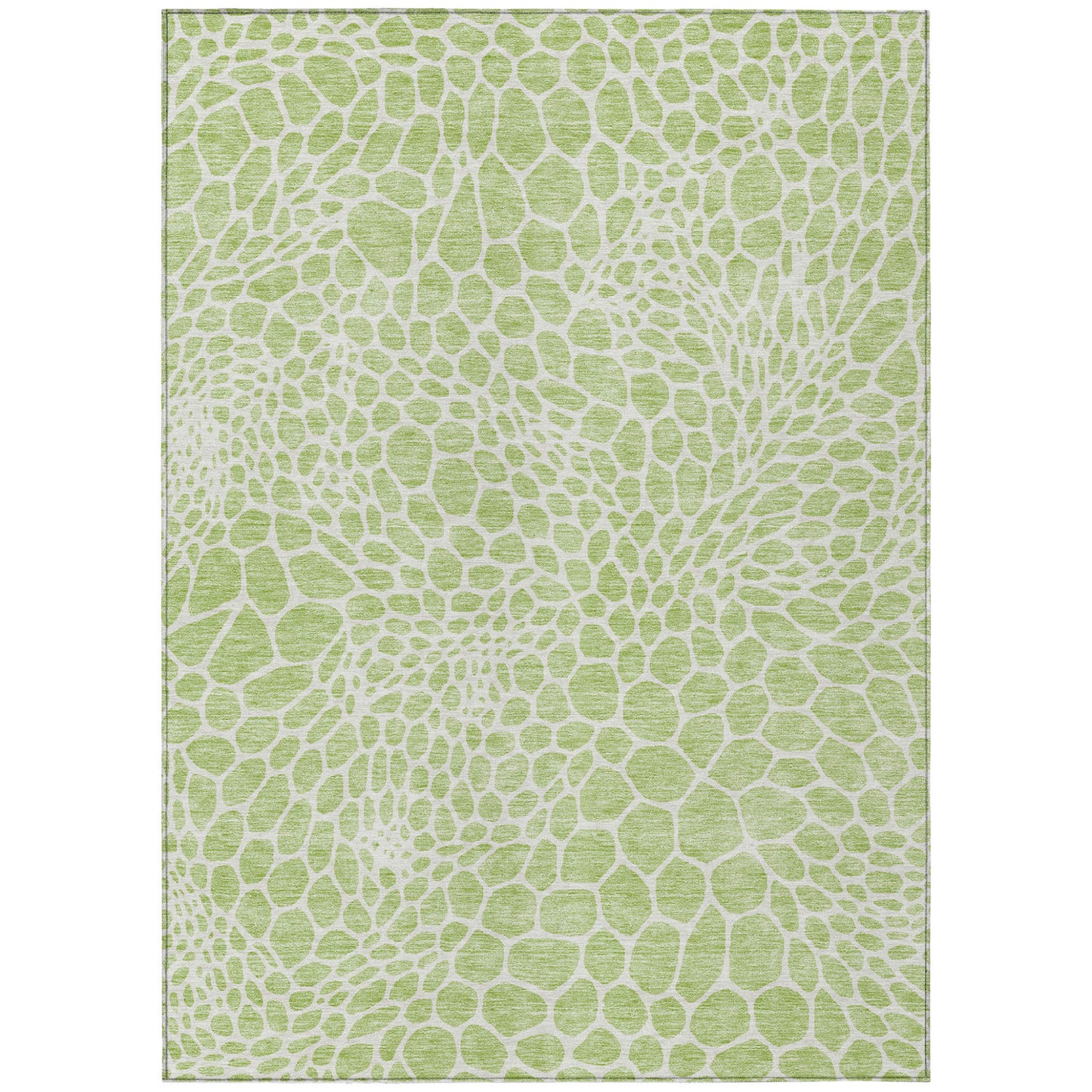 Tabselect Home Line 8' X 10' Artichoke Green And Ivory Geometric Washable Indoor Outdoor Area Rug