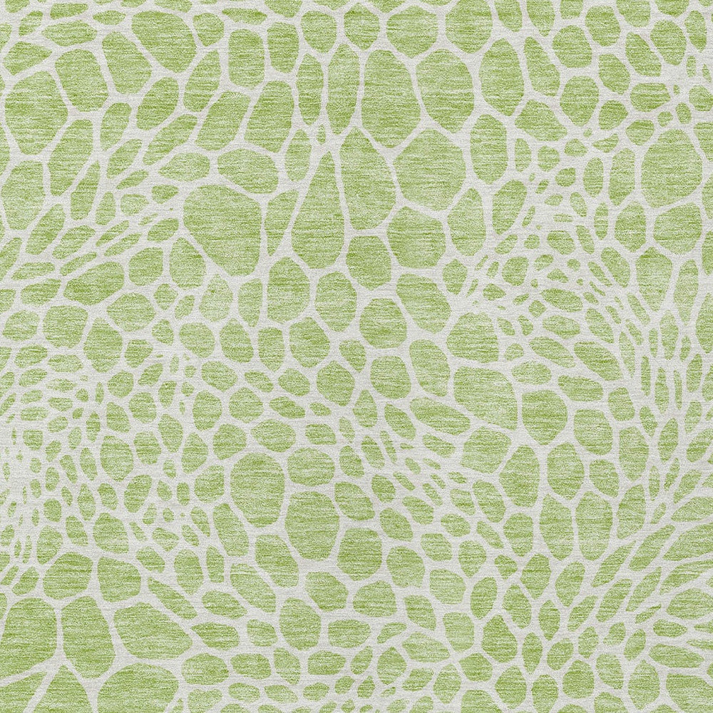 Tabselect Home Line 8' X 10' Artichoke Green And Ivory Geometric Washable Indoor Outdoor Area Rug