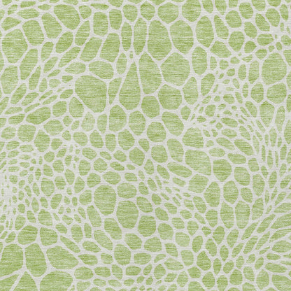 Tabselect Home Line 8' X 10' Artichoke Green And Ivory Geometric Washable Indoor Outdoor Area Rug