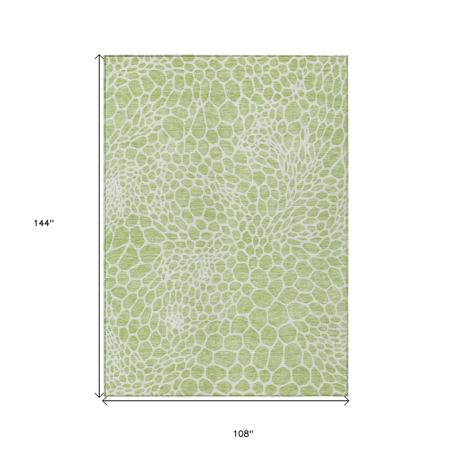 Tabselect Home Line 9' X 12' Artichoke Green And Ivory Geometric Washable Indoor Outdoor Area Rug