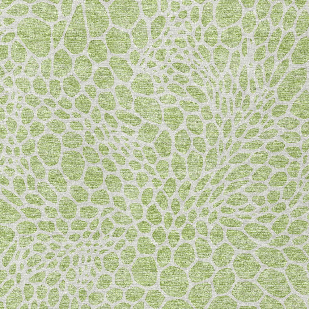 Tabselect Home Line 9' X 12' Artichoke Green And Ivory Geometric Washable Indoor Outdoor Area Rug