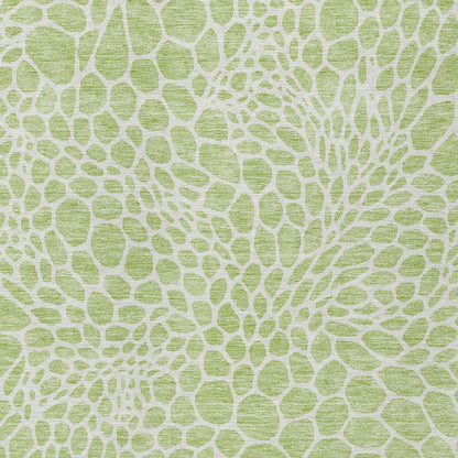 Tabselect Home Line 9' X 12' Artichoke Green And Ivory Geometric Washable Indoor Outdoor Area Rug