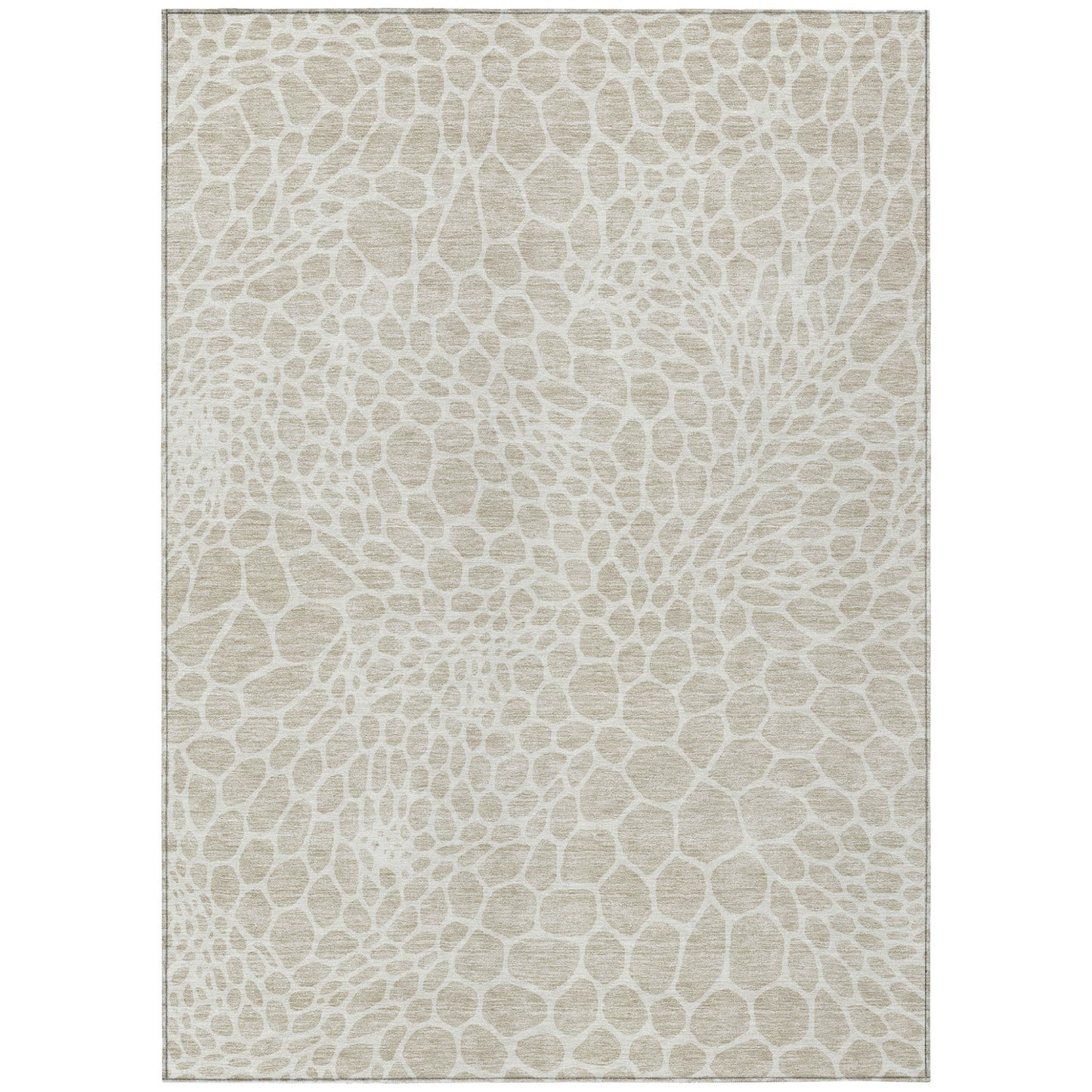 Tabselect Home Line 8' X 10' Beige And Ivory Geometric Washable Indoor Outdoor Area Rug