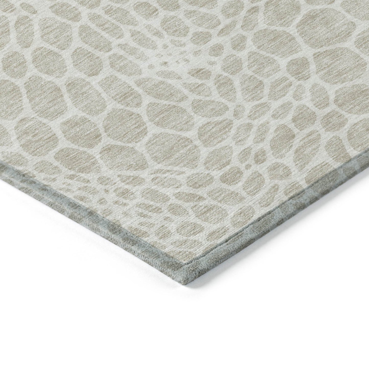 Tabselect Home Line 8' X 10' Beige And Ivory Geometric Washable Indoor Outdoor Area Rug