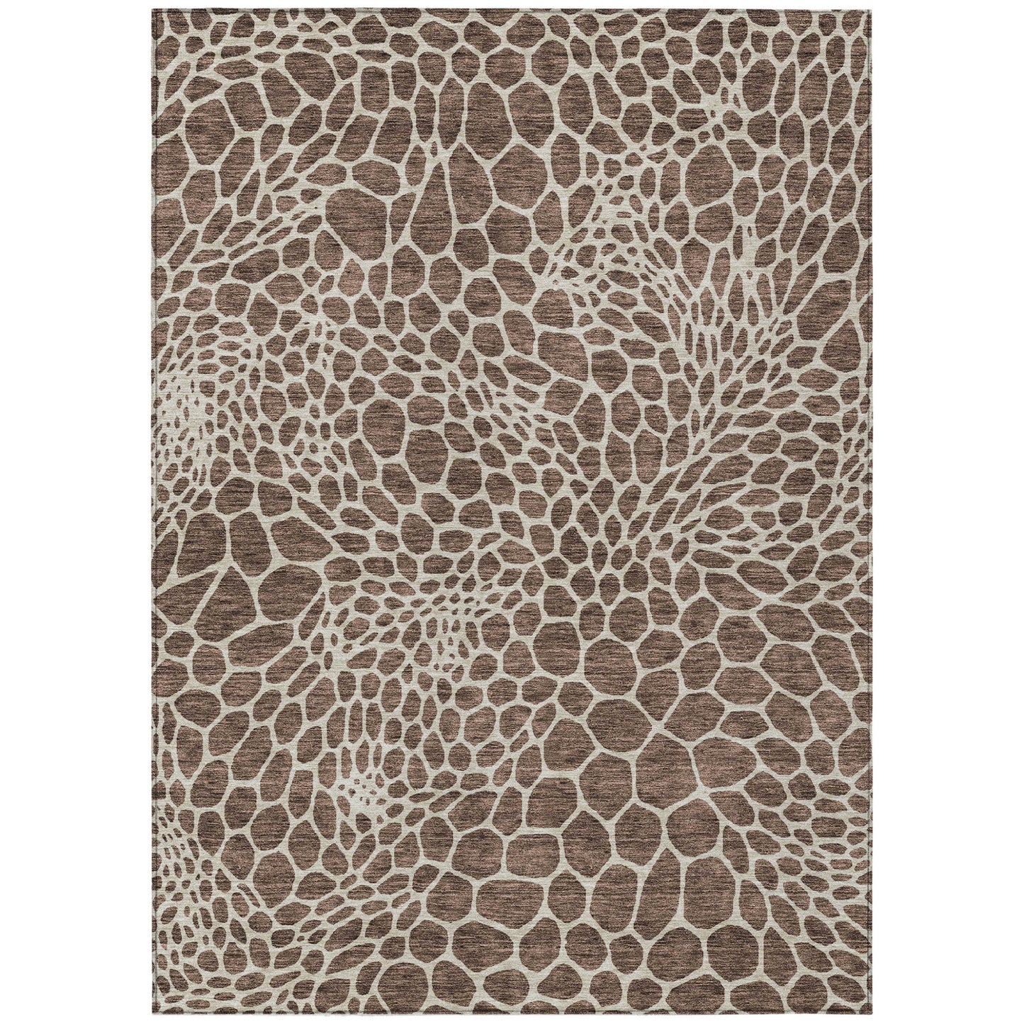 Tabselect Home Line 5' X 8' Brown And Beige Geometric Washable Indoor Outdoor Area Rug