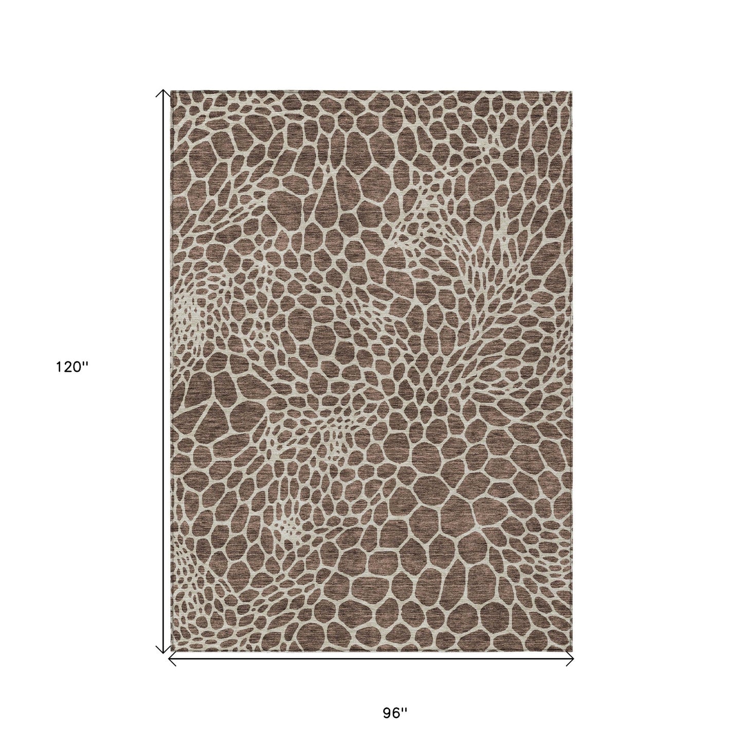 Tabselect Home Line 8' X 10' Brown And Beige Geometric Washable Indoor Outdoor Area Rug