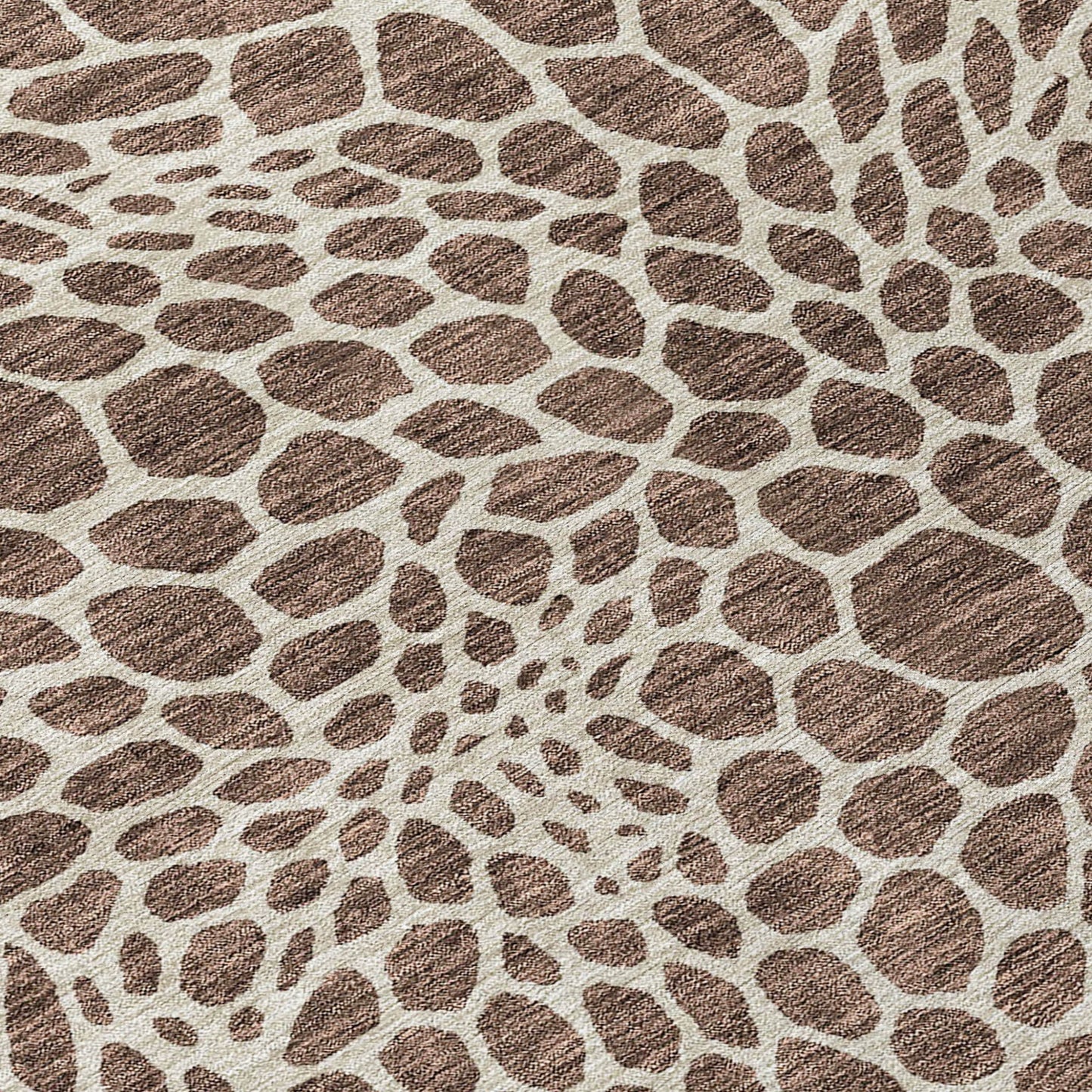 Tabselect Home Line 8' X 10' Brown And Beige Geometric Washable Indoor Outdoor Area Rug