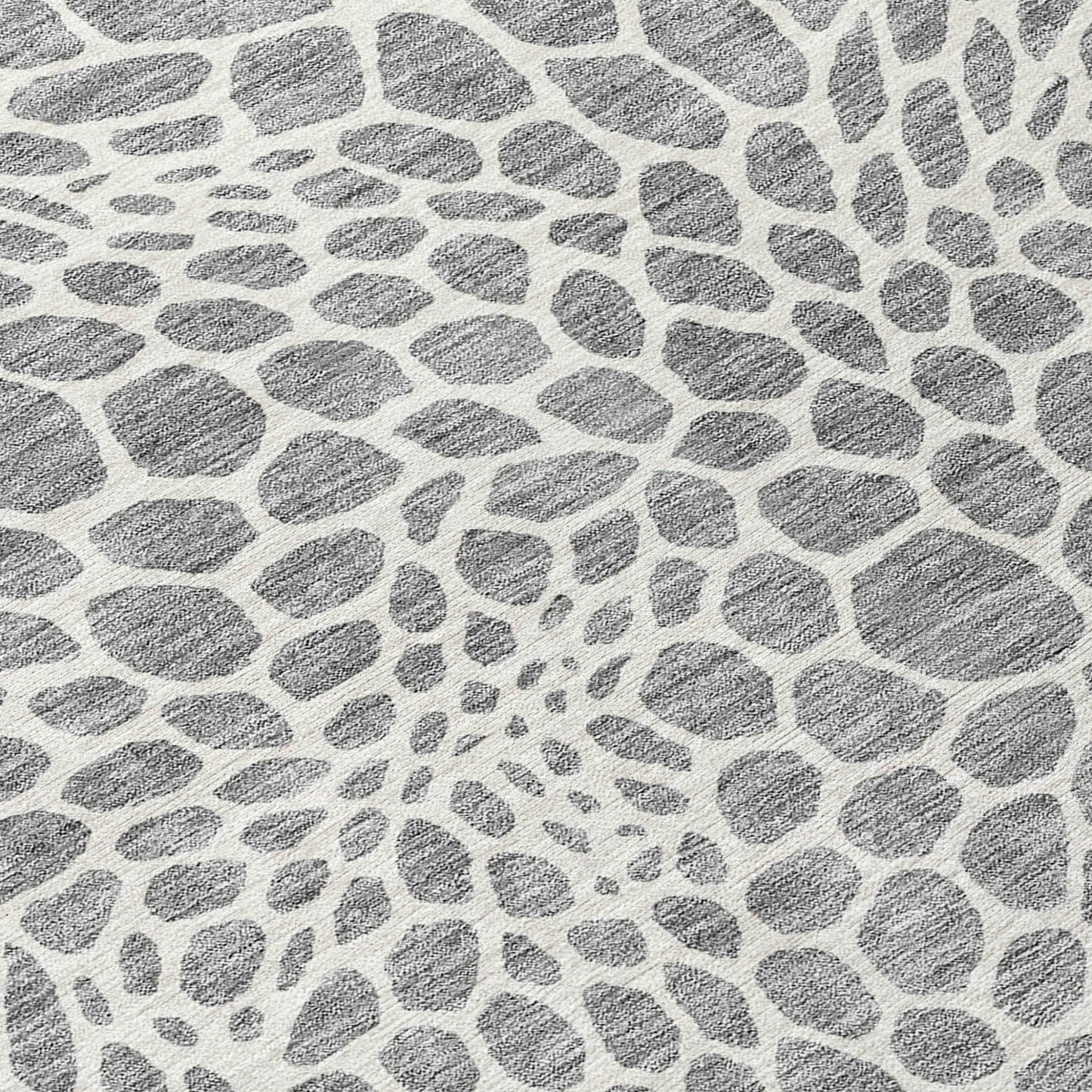 Tabselect Home Line 5' X 8' Gray And Ivory Geometric Washable Indoor Outdoor Area Rug