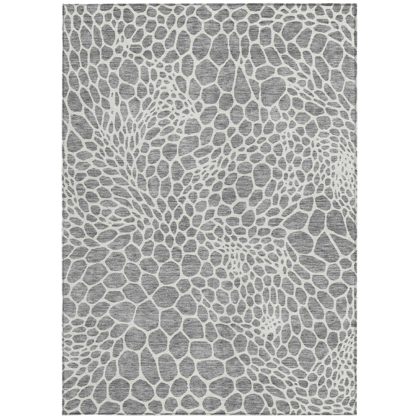 Tabselect Home Line 8' X 10' Gray And Ivory Geometric Washable Indoor Outdoor Area Rug