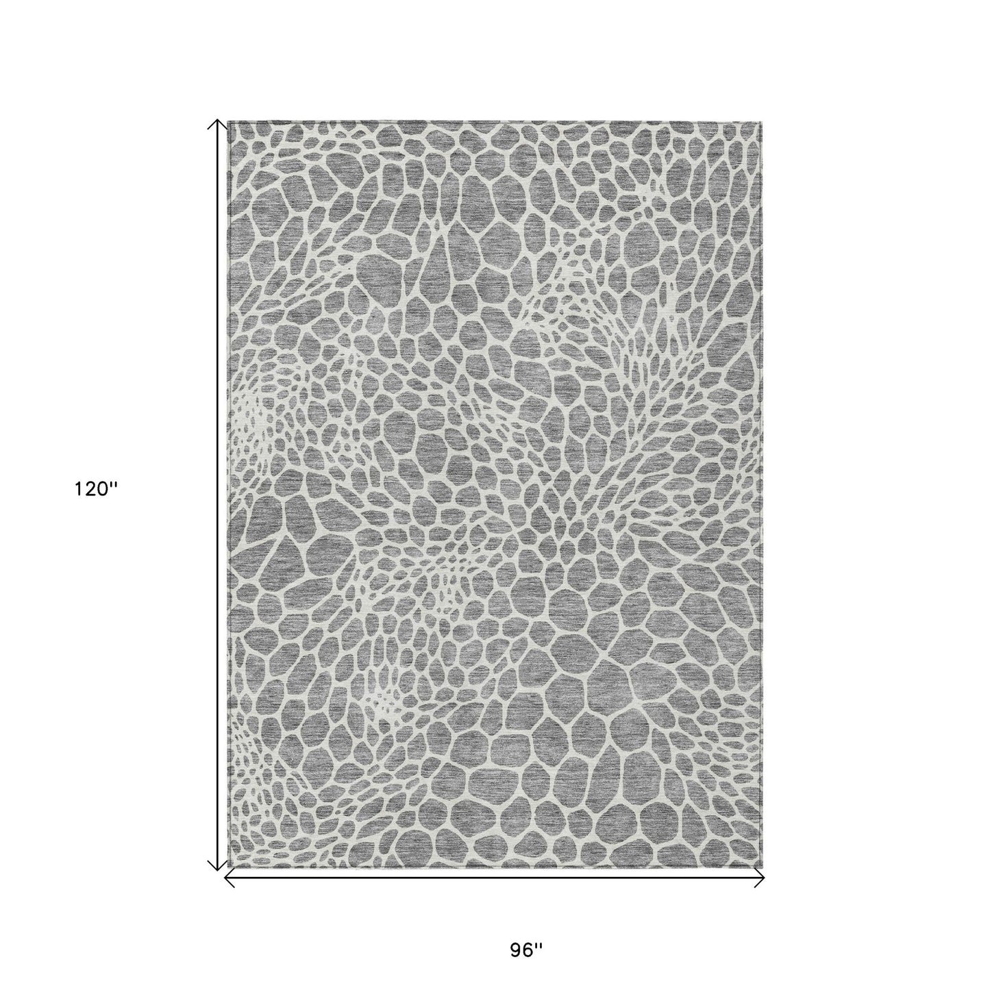 Tabselect Home Line 8' X 10' Gray And Ivory Geometric Washable Indoor Outdoor Area Rug